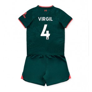 Liverpool Virgil van Dijk #4 kläder Barn 2022-23 Tredje Tröja Kortärmad (+ korta byxor)
